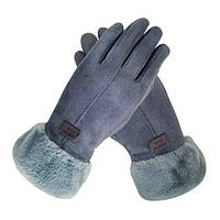 Жіночі сенсорні рукавички Fashion Gloves теплі м'які сірі