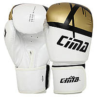 Перчатки боксерские на липучке Cima 8964 12 унций White-Gold
