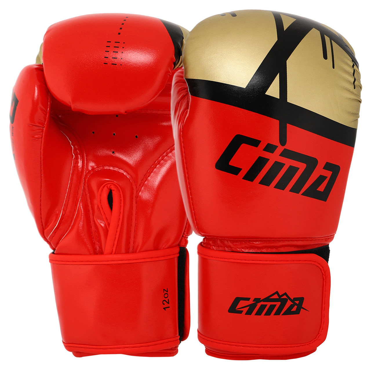 Рукавиці боксерські на липучці Cima 8964 12 унцій Red-Gold