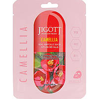 Ампульная маска с экстрактом цветов камелии JIGOTT CAMELLIA REAL AMPOULE MASK 27ml