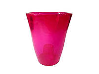 Цветочный горшок пластик Флора 19-розовый прозрачный 378-19 1,2л ТМ LAMELA OS