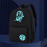 Фосфорний рюкзак шкільний портфель чоловічий жіночий світиться MUSIC з гітарою, фото 3