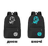 Фосфорний рюкзак шкільний портфель чоловічий жіночий світиться MUSIC з гітарою, фото 4