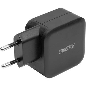Зарядний пристрій Choetech GaN USB Type-C + Type-C кабель, 61W, PD