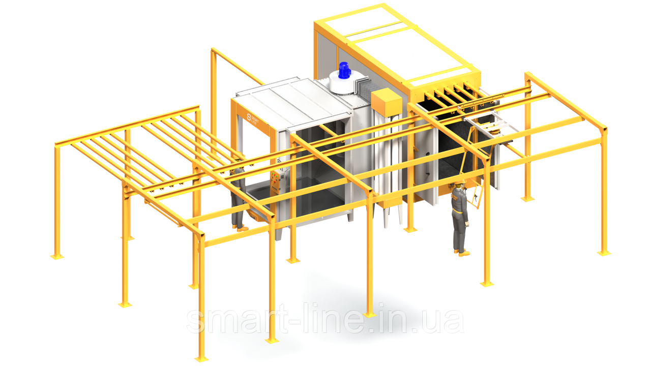 Лінія порошкового фарбування Рyramid - 1.3 для габаритов цеха: 9.1м х 11м