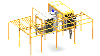 Лінія порошкового фарбування Рyramid - 1.3 для габаритов цеха: 9.1м х 11м