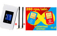 4G USB Wi-Fi модем/роутер ZTE MF920+з 2 антенами та безлімітним пакетом для інтернету від Київстар та Vodafone