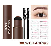 Пудра-штамп для брів з трафаретами P.TWO.P Natural Brown (для світлих брів), 1.8 г