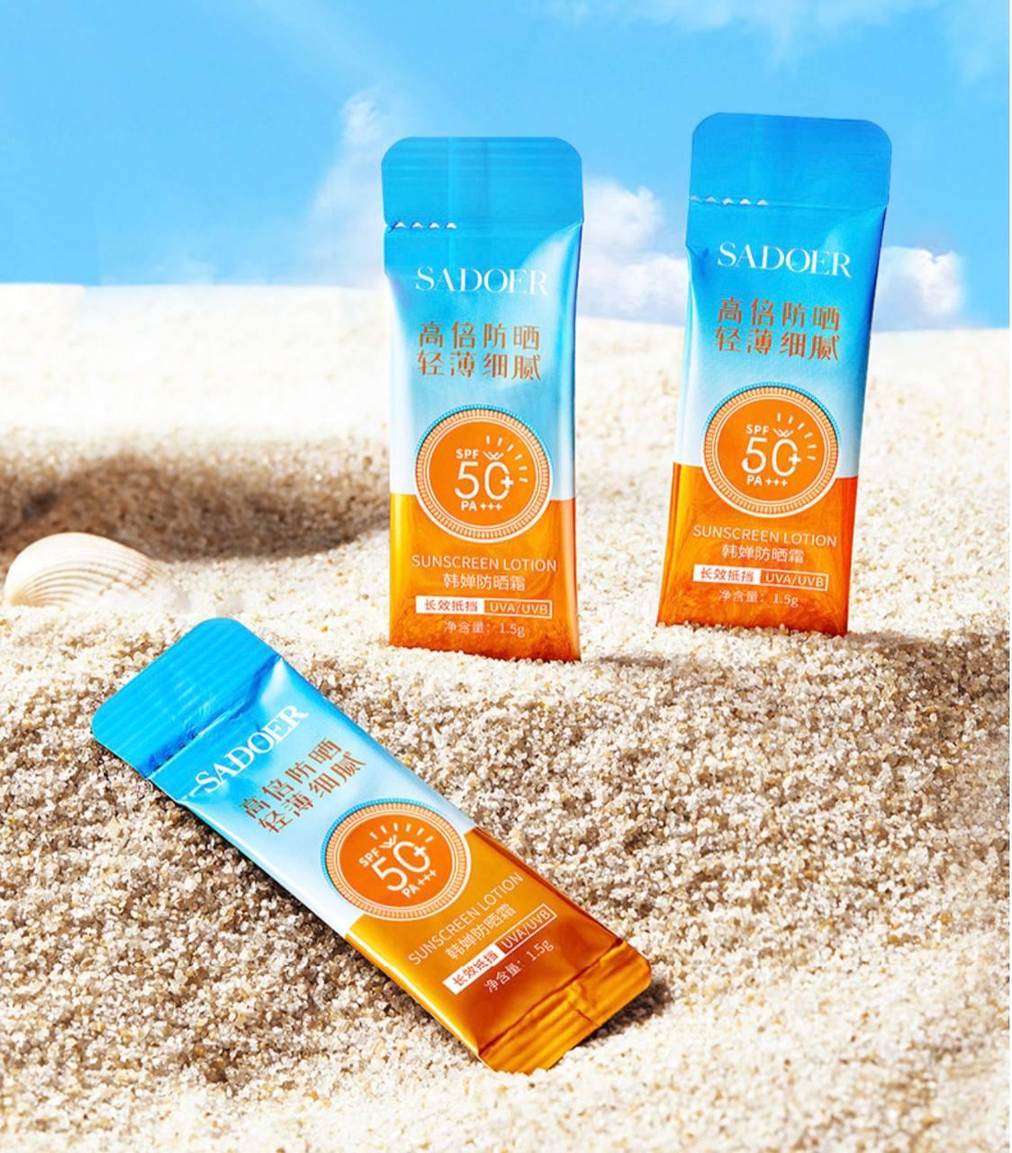 Сонцезахисний крем для обличчя Sadoer SPF 50 (1 саше), 1.5 г