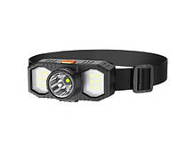 Налобный светодиодный фонарик с аккумулятором Xpe Cob Headlight Черный