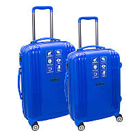 💙Комплект валіз 2 шт, на 4 колесах, зручна ручка, дорожні, високої якості, Сині
