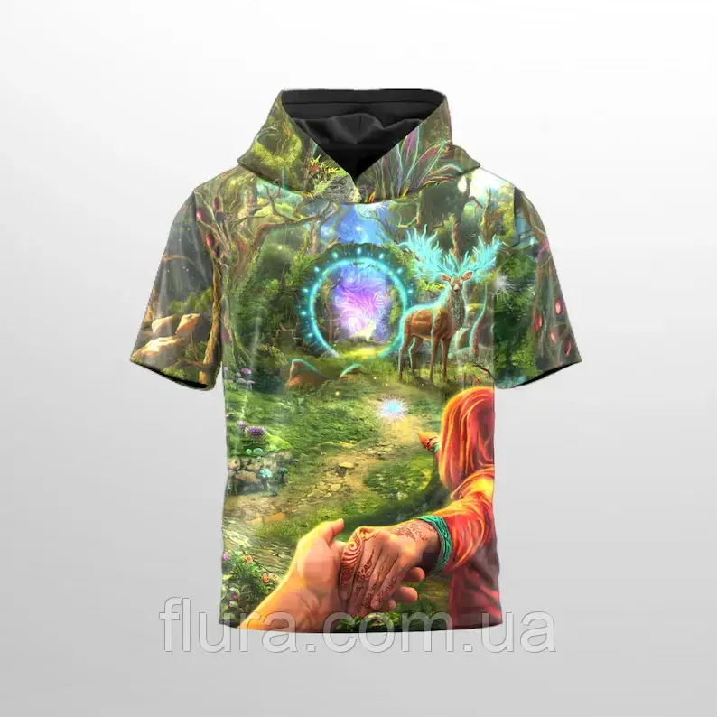 Psy футболка з капюшоном Forest Portal blacklight UV