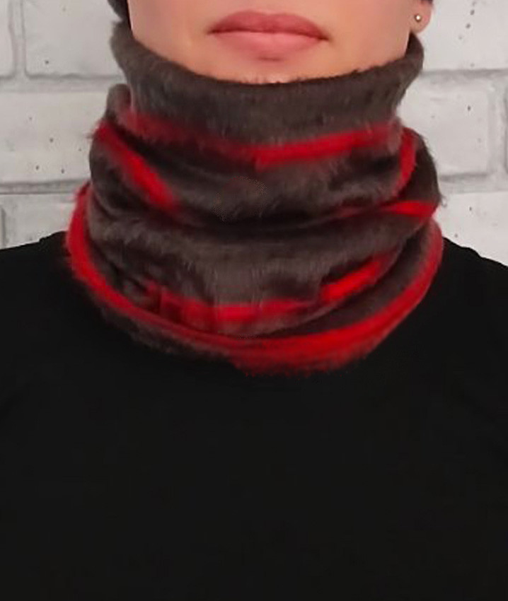 Снуд- шарф-хомут оптом для дітей і підлітків теплий сірий у яскраву смужку