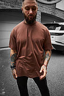 Мужская футболка oversize коричневая, Турецкие мужские футболки, Футболки для работы S/M