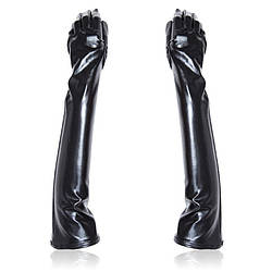 Flirt black gloves hot female apparatus five finger gloves 18+