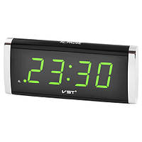 Часы сетевые VST-730-2 зеленые цифры, 220V+ААА