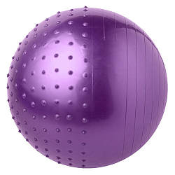 Фітбол м'яч для фітнесу полумассажный 65 см  + насос 5415-27 фіолетовий