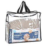 Конверт в коляску дитячий EL CAMINO Footmuff ME 1132 Teddy Bear Молочний, фото 5