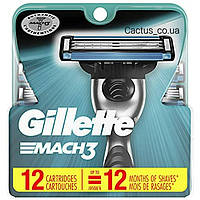 Змінні касети для гоління Gillette Mach3 12шт. Оригінал США