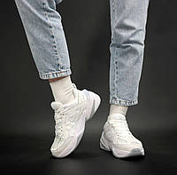 Женские кроссовки Nike M2K White (белые) красивые объемные кожа/текстиль весна-осень Y14209