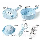 Ручна овочерізка 8в1 з чашею 1,8л, Блакитна / Терка-мультислайсер / Подрібнювач овочів та фруктів, фото 7