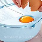 Ручна овочерізка 8в1 з чашею 1,8л, Блакитна / Терка-мультислайсер / Подрібнювач овочів та фруктів, фото 8