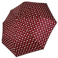 Женский зонт полуавтомат от Toprain на 8 спиц с принтом бордовый 02020-2