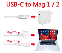 Зарядный кабель 1.8м 100 Вт USB Type-C на MagSafe 1/2 мощний шнур для ноутбука Macbook Air Pro