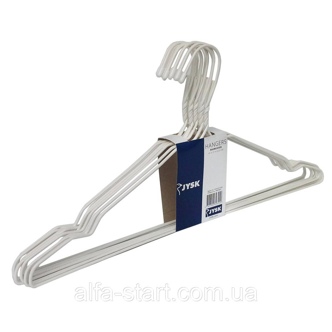 Тонкі білі металеві плічка 44 см силіконове покриття