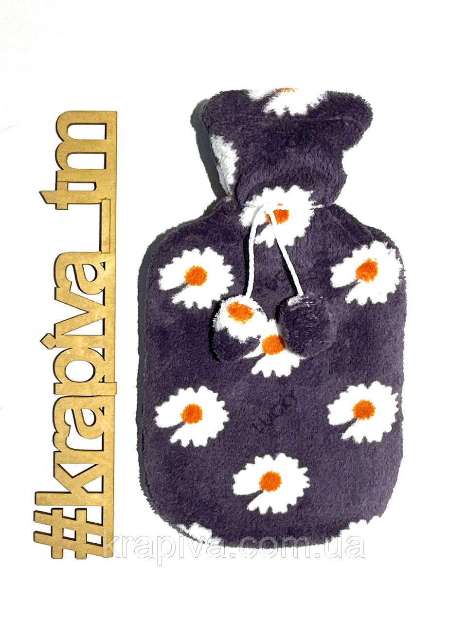 Грілка багаторазова водна в чохлі, водяна гумова грелка тепла для тіла рук ніг, дитяча доросла тип А, фото 1