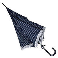 Зонт-трость с рюшами в горошек полуавтомат на 8 спиц от Swifts темно-синий SW03180-1
