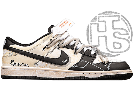 Чоловічі кросівки Nike Dunk Low Robinson Black White Beige ALL14558, фото 1