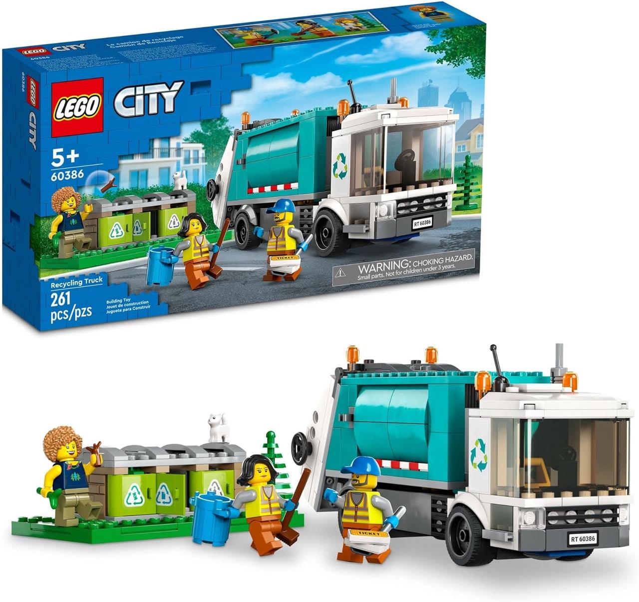 Конструктор Лего Сіті Вантажівка для переробки сміття Lego City Recycling Truck 60386
