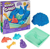 Кинетический песок синий с лотком 454 г Kinetic Sand Sandbox Set 1lb Blue Play Sand