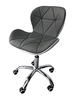 Офісний стілець, що обертається на колесах Рокі, колір Сіре крісло для салону краси, офісу, дому Мікс Мебель