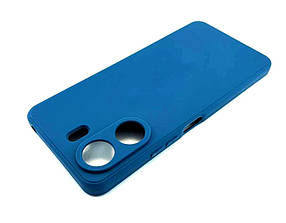 Чохол на Xiaomi Redmi 13С, Poco C65 накладка бампер Silicone Case силіконовий синій з велюром