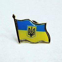 Значок Флаг Украины с гербом , 30*20 мм.