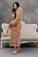 Женский длинный тёплый халат Шарпей, песочного цвета 46,48,50,52,54,56 46