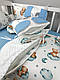 Комплект постільної білизни з ковдрою та бортиками-іграшками на 4 боки ліжечка 120х60см- Блакитний з ведмедями - фото 4 - id-p2074202499