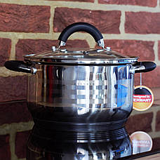 Набір каструль 3 шт. із кришками Edenberg 2.1 л, 2.9 л, 3.9 л, фото 4