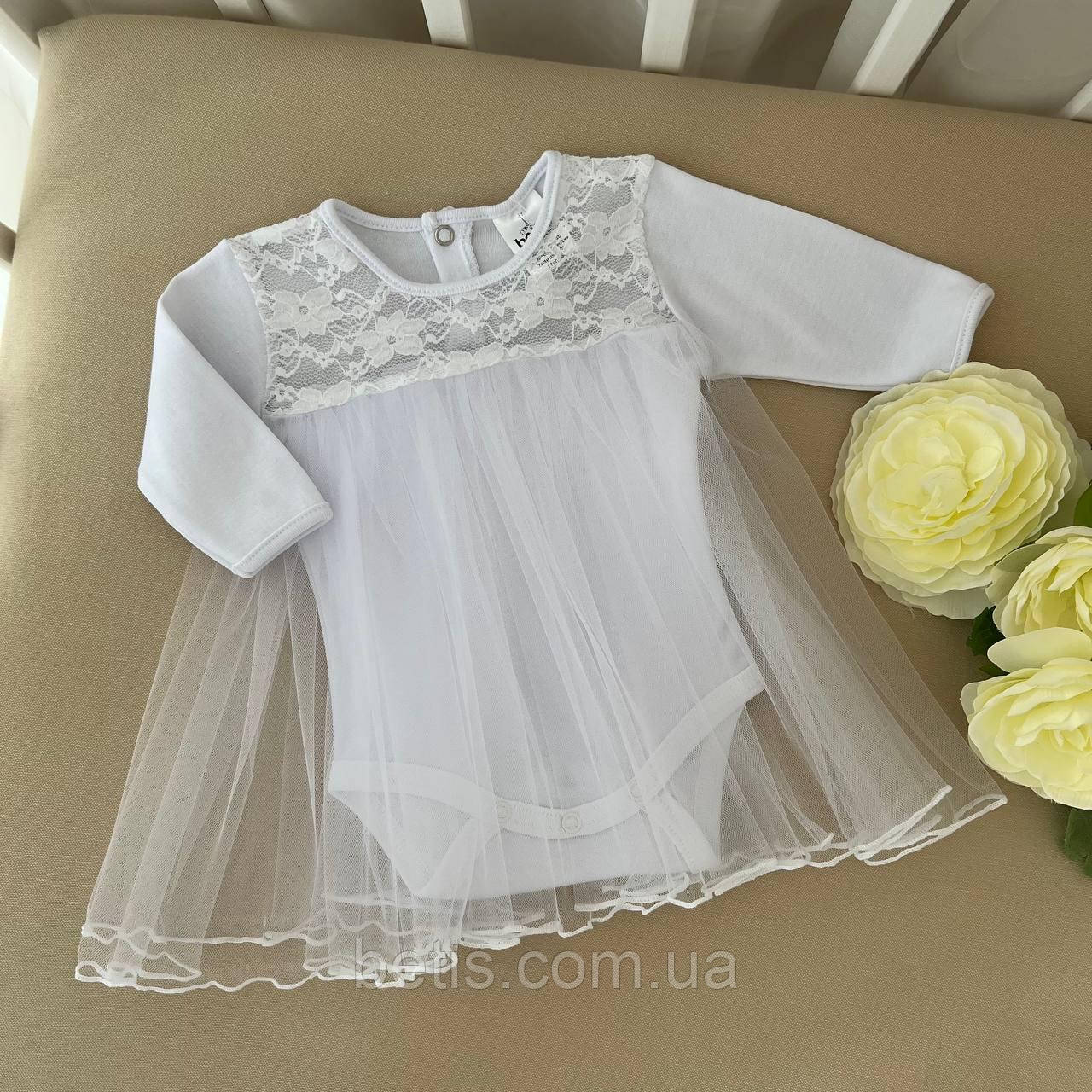 Боді "Ніжність" д.р. Білий Інтерлок,фатін арт.27082291  Зріст 56-38(р)