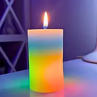 Декоративная восковая свеча с эффектом пламени и LED подсветкой Candles magic 7 цветов RGB