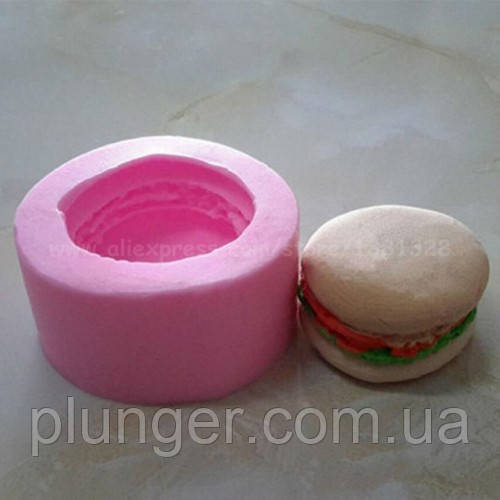 Молд кондитерський силіконовий для мастики Гамбургер, фото 1