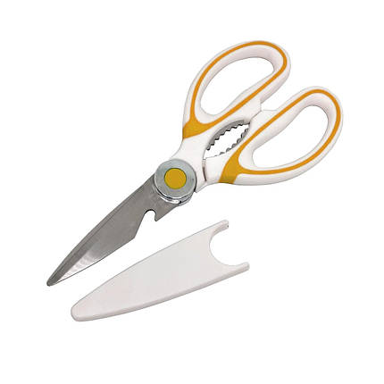 Ножиці кухонні Stenson SF-5-405 для обробки пташиного м'яса і риби у чохлі помаранчеві, фото 1