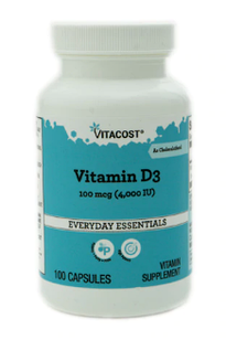 Vitacost Vitamin D3  (холекальциферол) 100 mcg (4000 IU), 100 капсул