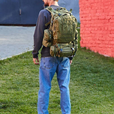 Сумка - підсумк тактична поясна Tactical військова, сумка нагрудна з ременем на плече 5 літрів JA-541 кордура хакі