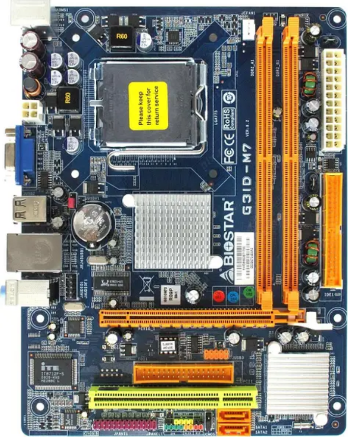 Материнская плата s775 Biostar G31D-M7 ( Intel G31, 2xDDR2, 2xSATA, 1xPCIE, VGA ) mATX бу - фото 1 - id-p2074235324