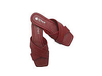 Шлепанцы женские летние экокожа красный 002 г.37 ТМ Yaprak shoes OS