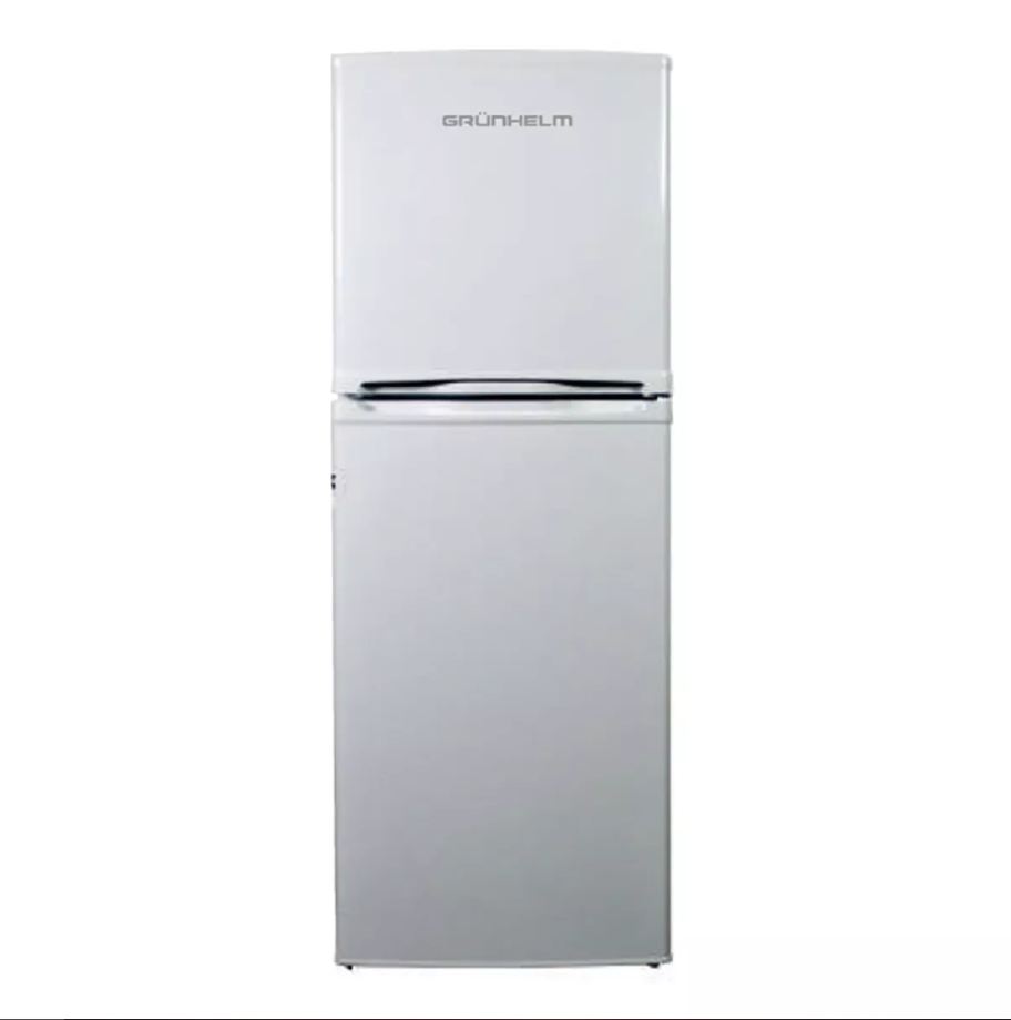 Холодильник (143 см/207 л) Grunhelm TRM-S143M55-W двокамерний, верхня морозильна камера