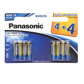 Батарейки AAA (LR03) Panasonic Evolta Alkaline (8шт.)